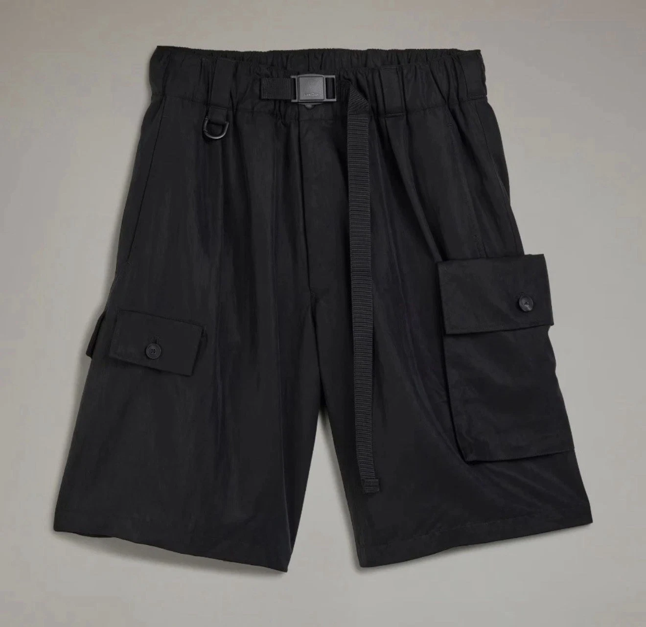 Y-3 Yohji Yamamoto Washed Twill Cargo Shorts Black Casual Loose Fit Men JD3521