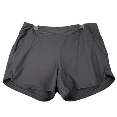 Lands End Active Shorts Womens L Built-in Liner Stretch Pockets Athletic Running