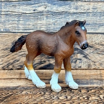 Schleich 2002 Brown Bay Clydesdale Foal Horse Colt Filly Germany Pony Figure