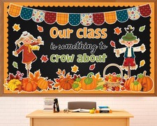 Fall Thanksgiving Bulletin Board Decorations Scarecrow Set Pumpkin 55 PCS