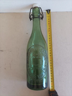 Ancienne Bouteille Brasserie PIERRE LAUTH CASTRES verre fumé Bouchon porcelaine - Photo 1/2