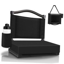 Stadium Seats with Back Support and Thick Cushion Bleacher Seats 1 PC Black