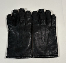 Fownes Mens XL Black Leather Gloves Vintage Motorcycle Driving Thinsulate Lined