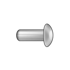 GRAINGER APPROVED TBC0804.1-100 Semi-Tubular Rivet,1/8" L,.12" dia,PK100 1HBV1