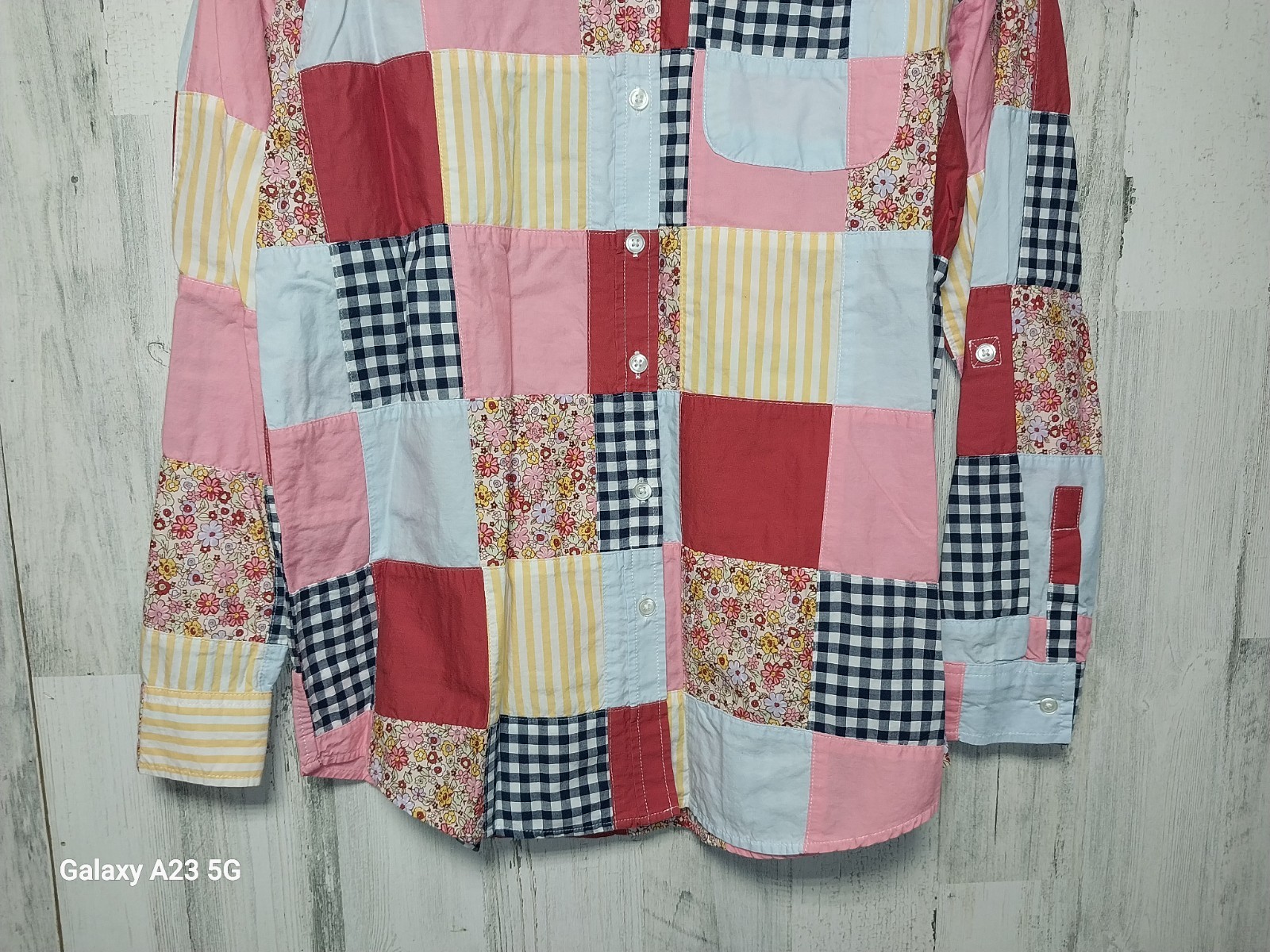 Lands’ End Women’s Medium Patchwork Cotton Roll T… - image 2