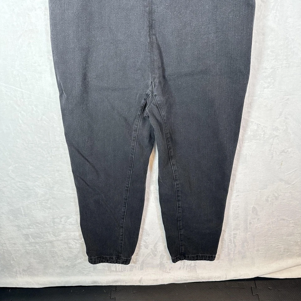 Mono vaquero para mujer mediano negro correa ajustable babero bolsillos cónicos para las piernas Foto 4 de 4