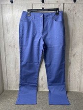 Norm Thompson Women Blue Pants Size 8 Petite Stretch Fabric Summer Vacay Spring