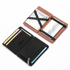 Ultra Thin PU Leather Magic Wallet RFID Card Holder Coin Pocket Mini