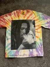 Bob Marley Online Ceramics Tie Dye Graphic Print Limited Edition Men's T-Shirt L