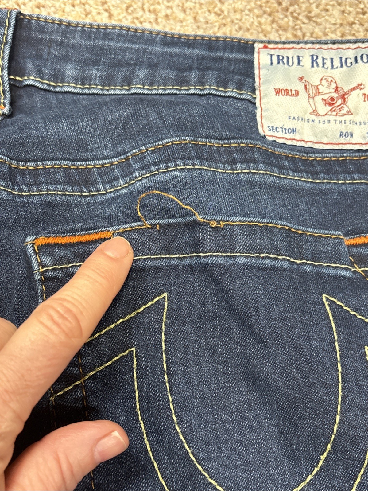 True Religion Women's Jennie Curvy Mid Rise Skinny Jeans Size 34 X 27.5 - View 17