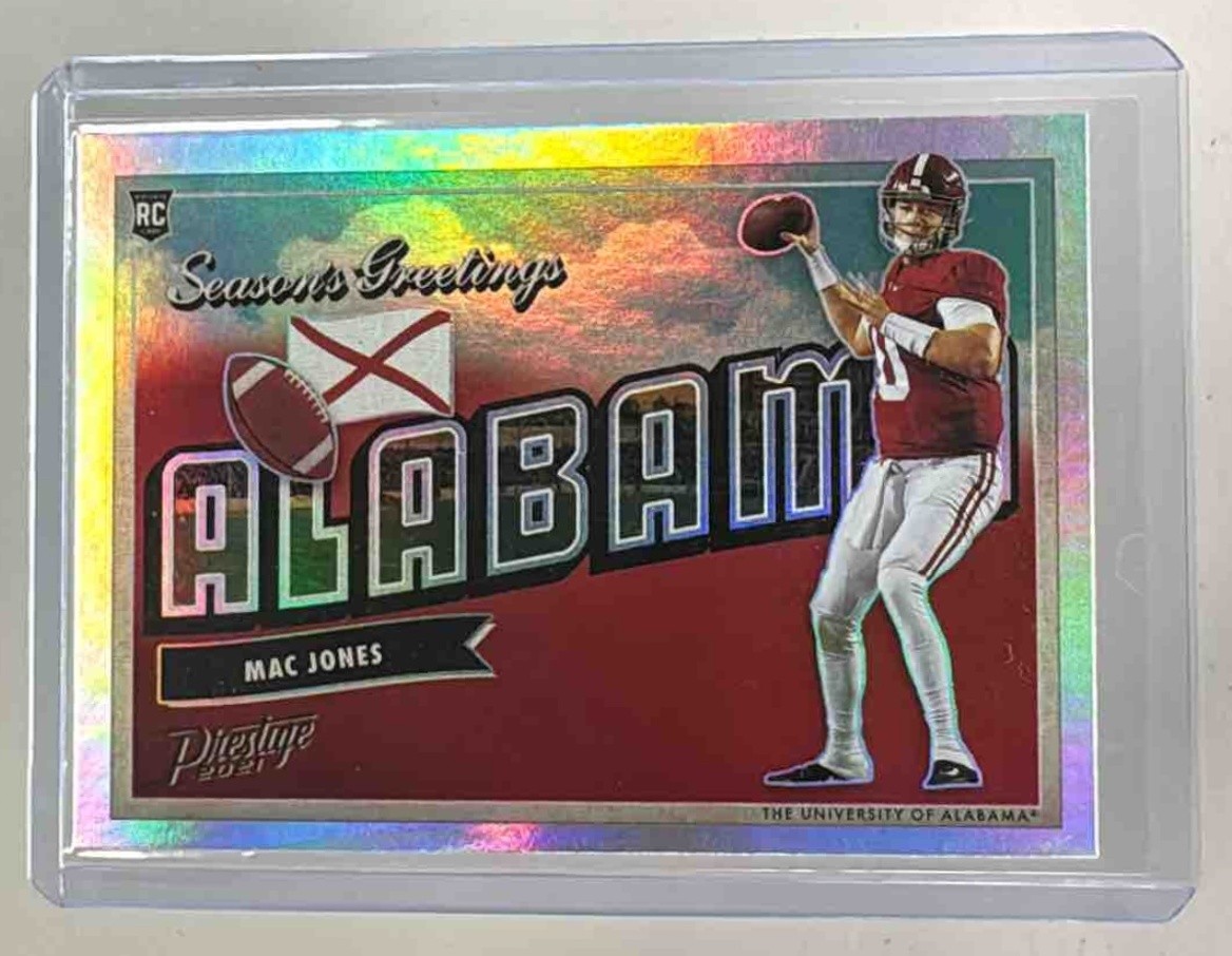 Mac Jones 2021 Panini Prestige #SG-4 Seasons Greetings Rookie RC