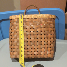Rectangular Wicker Basket w/ Handles Brown 12 x 4 in x 10 in H