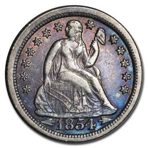 1854-O Liberty Seated Dime w/Arrows XF