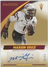 MARION GRICE 2015 PANINI COLLEGIATE ARIZONA ST. AUTOGRAPH GOLD SERIAL #'D /25