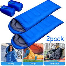 2PCS Thick Adult Cold Weather Sleeping Bag For Big  Tall Waterproof Winter Bags