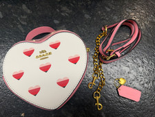 Coach Heart-Shaped Pink White Crossbody Bag w...