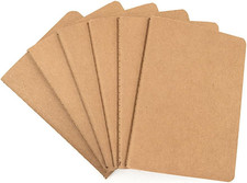 Pocket Notebook 6 pack Brown Softcover Thread-bound Small Notebook Journal Diary