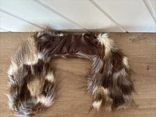 Joan Rivers Brown Tan & White Faux Fur Winter Pull Through Scarf Womens One Size