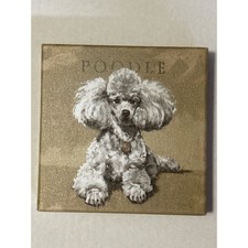 Poodle 5"X 5" Wrapped Canvas Wall Hanging/Shelf Sitter Made in USA