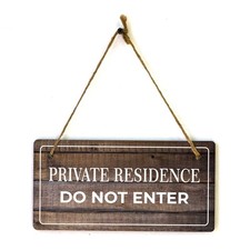 Business Signs  Rustic Dark Wood 5 x 10" Hanging Signs