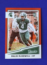 2017 Classics Malik McDowell Timeless Tributes Orange Rookie Card #263; #d /25. rookie card picture