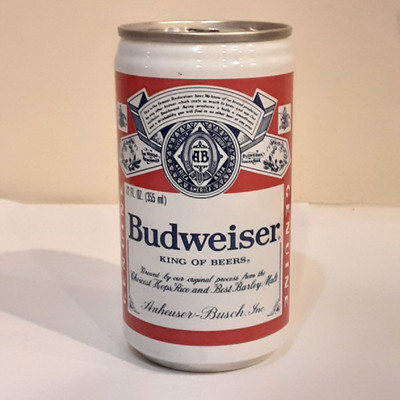 VINTAGE 80'S BALDWINSVILLE BUDWEISER MANAGERS EMPTY BEER CAN ANHEUSER BUSCH