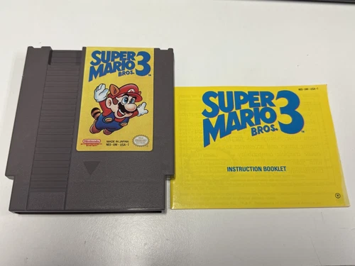 Super Mario Bros. 3 NES Cartridge with Manual Included *Tested*