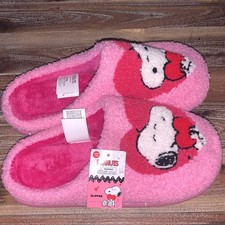Peanuts Snoopy Heart Slip-On Slippers Pink Women's Size 8-9 PE924V01A