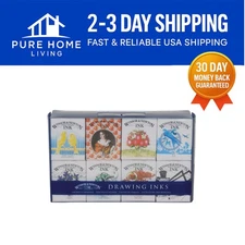 Versatile 8-Color Drawing Ink Kit - Ideal for Brush, Dip Pen, or Airbrush