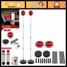 Flashing LED Stop Sign Parking Assistant System - Bumper Sensor, Red 2 Pack 