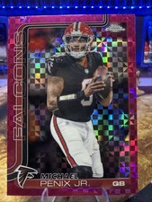 Michael Penix Jr. [Pink Checkerboard] #15 2025 Topps Chrome Atlanta Falcons