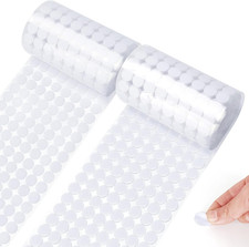 1008Pcs 504 Pairs Self Adhesive Hook and Loop Dots, 0.39" round White Sticky F