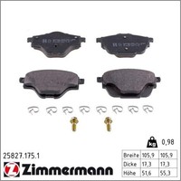 Zimmermann 25827.175.1 Bremsbelagsatz FüR Peugeot Citroen Opel DS C4 C4 Grand