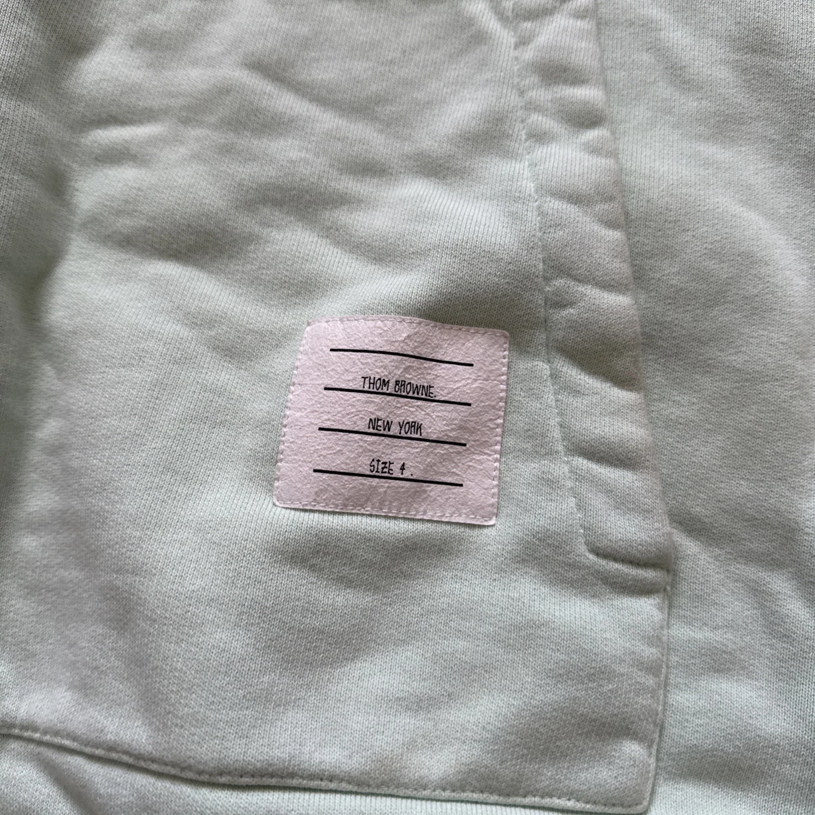 THOM BROWNE Felpa con cappuccio in jersey di cotone tinto in capo verde taglia 4