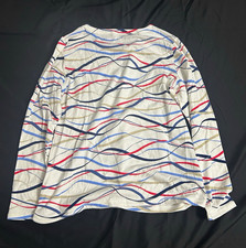 T by Talbots Women s L White/Blue/Red Striped...