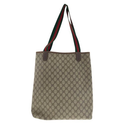 Gucci Vintage Old Sherry Line Beige Brown Gg Canvas/Leather 123 02 003 T - Bild 2 von 11