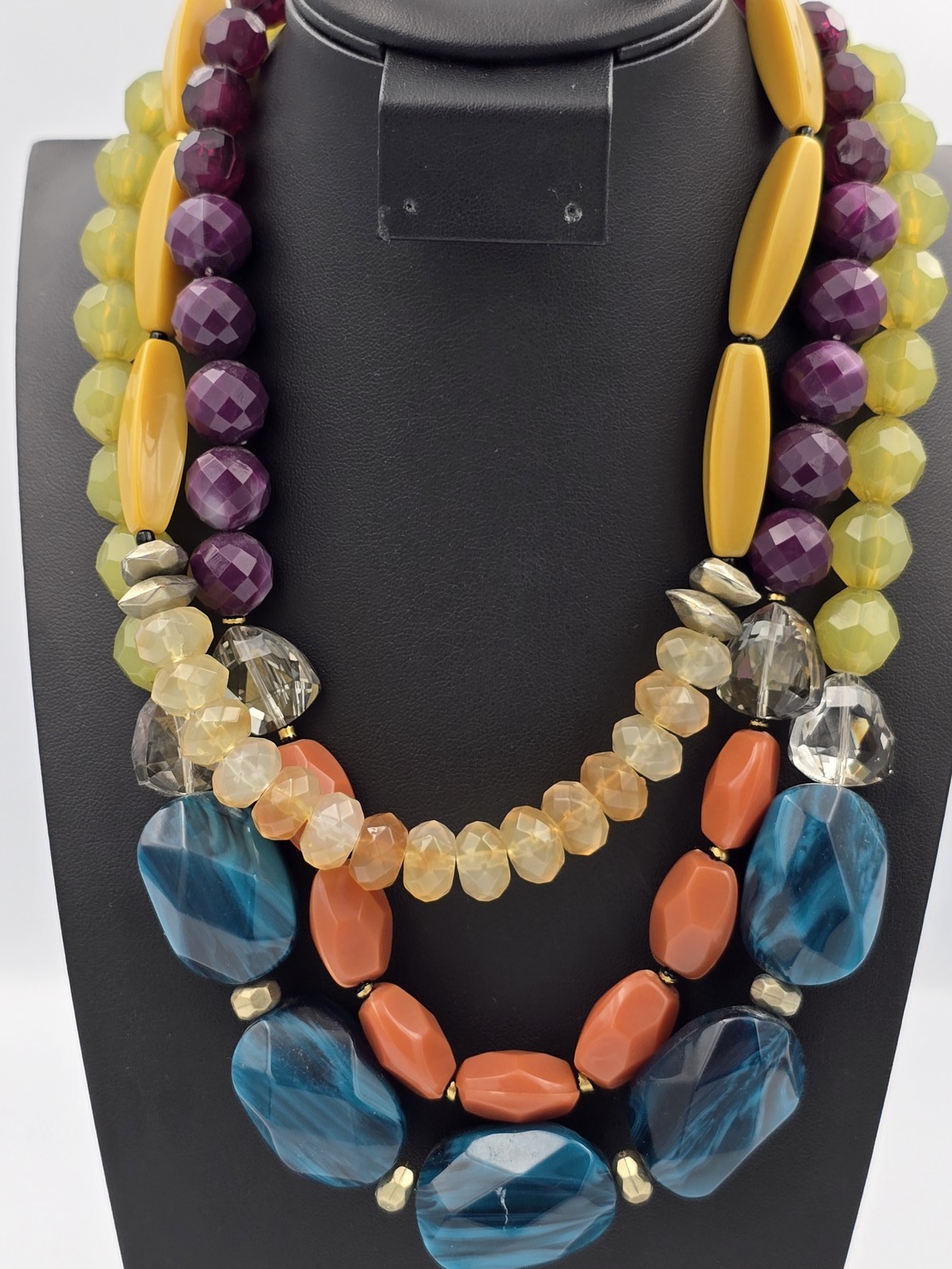 Chunky Multi-Strand Statement Necklace Bold Color… - image 2