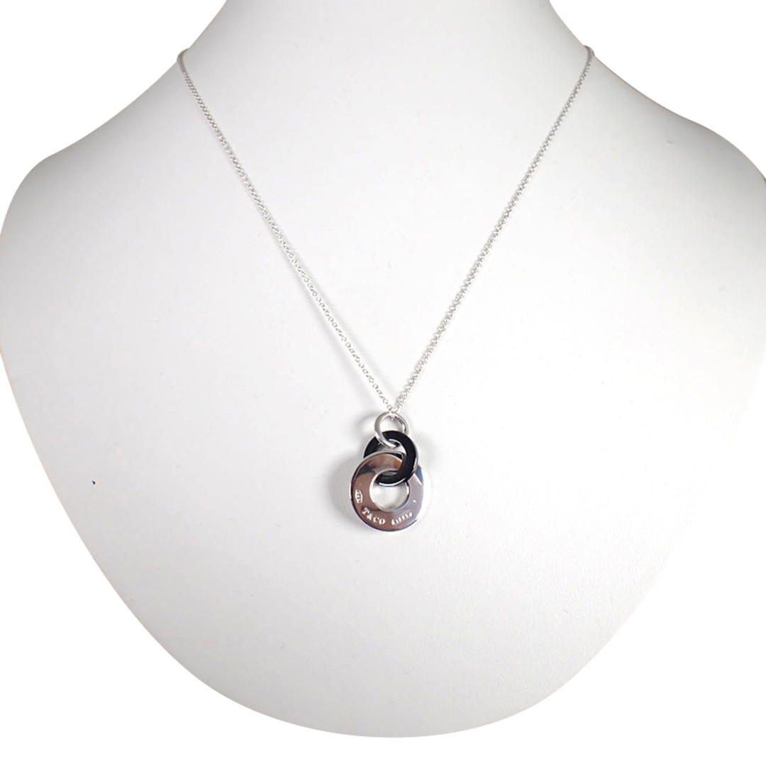 Auth Tiffany 925 Titanium Interlocking Necklace j… - image 1