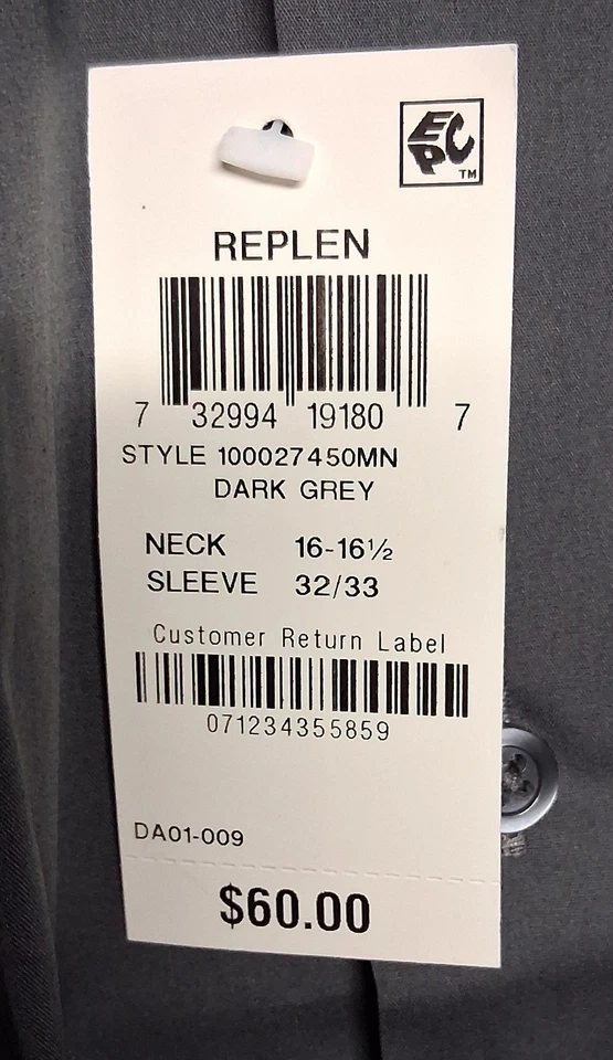 Camisa social masculina ALFANI slim fit stretch performance cinza grande 16-16.5 32-33 - Imagem 3 de 4