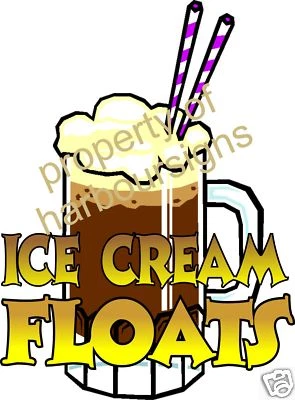 HARBOUR SIGNS Ice Cream Float Drinks Root Beer Sign Decal Sticker 12"