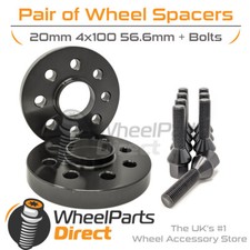 Wheel Spacers (2) & Bolts 20mm for Vauxhall Nova 82-93 On Original Wheels