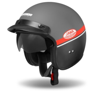 Jethelm Roller Helm Crosshelm Motorradhelm Oxygen Jawa OHC Cassida grau matt 