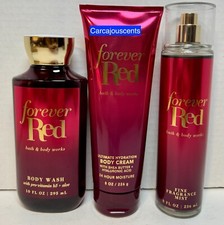 Bath Body Works Forever Red Body Wash, Cream Fragrance Mist Gift Set