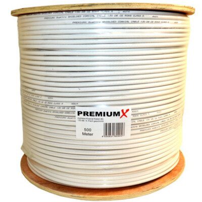 500m DIGITAL 135dB geschirmt Reines Kupfer Koaxial Sat Antennen Kabel HDTV 3D 4K