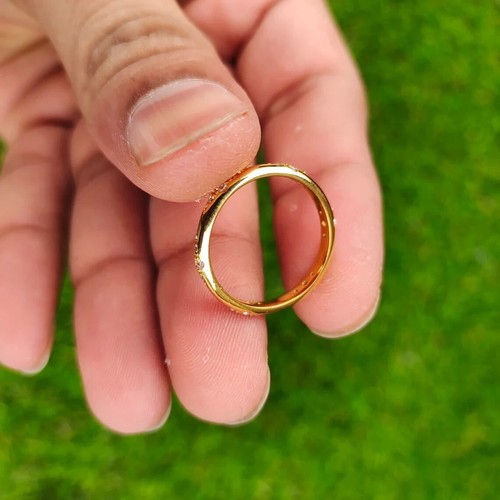 0.27 CT Round Lab Grown Diamond Eternity Wedding Band Ring Solid 14k Yellow Gold - Picture 5 of 5