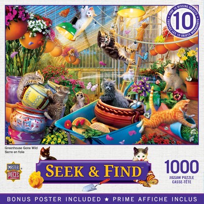 MasterPieces - Seek & Find - Greenhouse Gone Wild 1000 Piece Jigsaw Puzzle