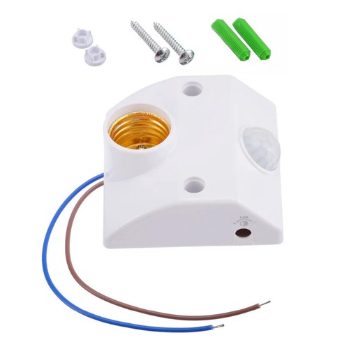 White Auto Human Motion Sensor Detector Bulb Light Lamp Base Holder AC110-240V// - Picture 2 of 20
