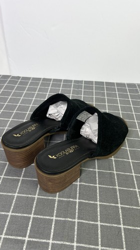 Ugg Koolaburra Black Perforated Suede Slip-On Mule Sandal Raychel 7.5 Lagenlook - Picture 2 of 6