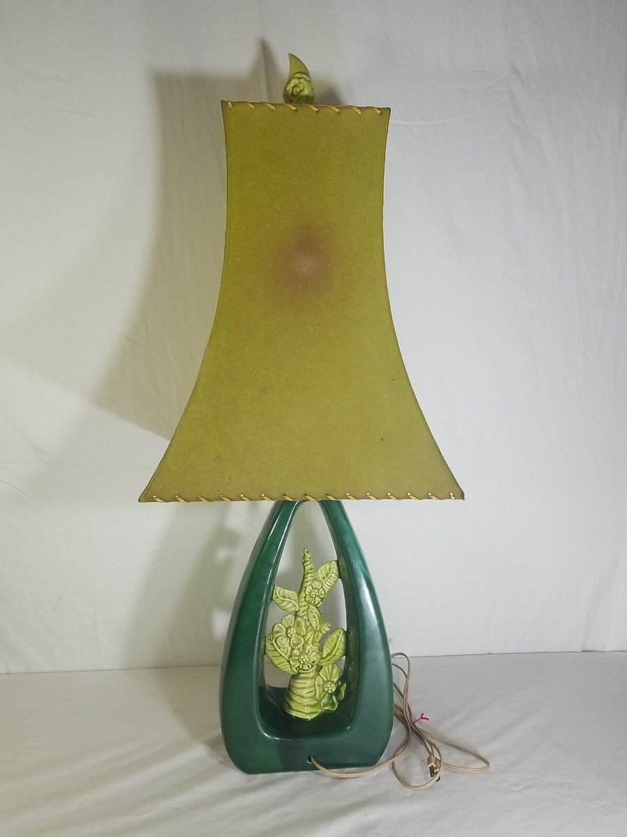 Royal Haeger Table Lamp Blue Green Chartreuse Drip Glaze Mid
