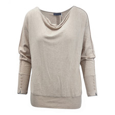 Image of Mint Velvet Neutral Cowl Button Jumper - Natural RRP £79.00